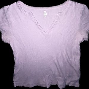 'Me To We' Waffle Knit, Lilac, Cropped XS/S Tee